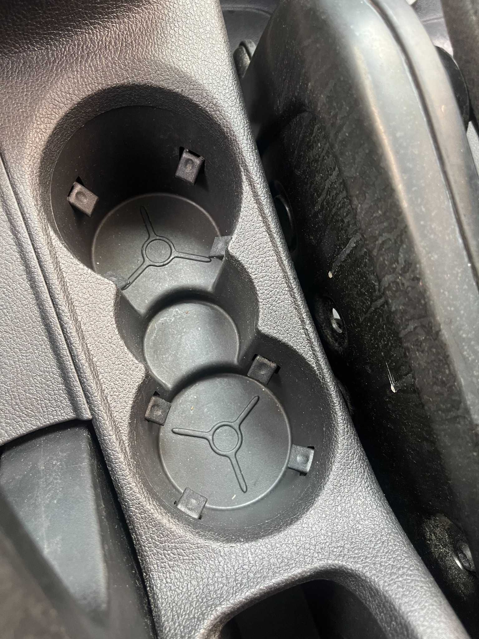 Frein à main et console centrale avant nettoyage, Ford Transit